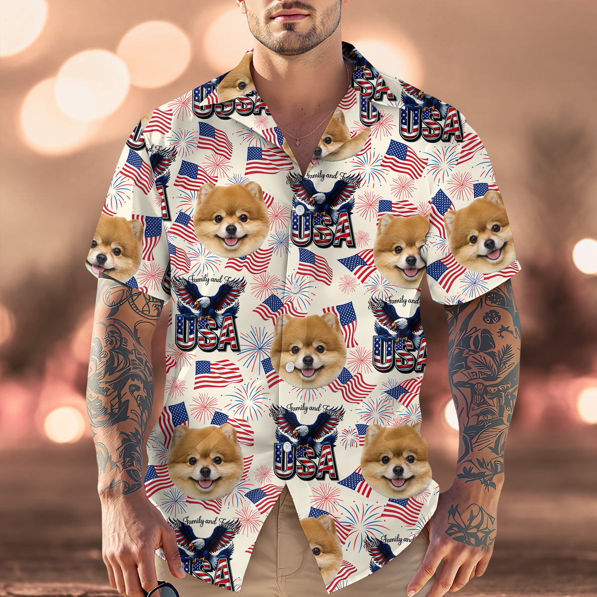 Custom Cute Photo America 250 Years Of Freedom Family Hawaii Shirt LM32 897941