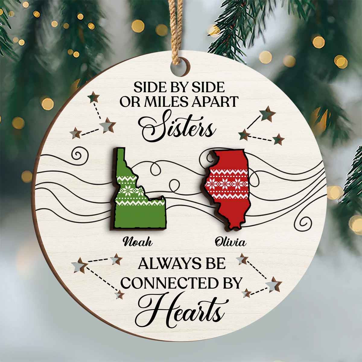 Personalized Best Friend Christmas Birthday 2-Layer Wooden Ornament Gifts For Women, Besties, Sisters, BFF TH10 894917