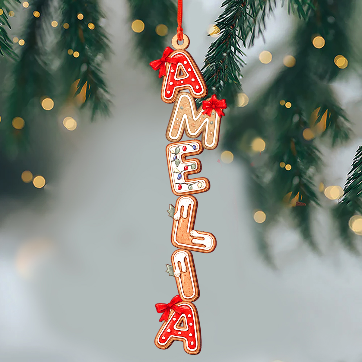 Personalized  Gingerbread Alphabet Christmas Wood Ornament Family Gift HO82 900160
