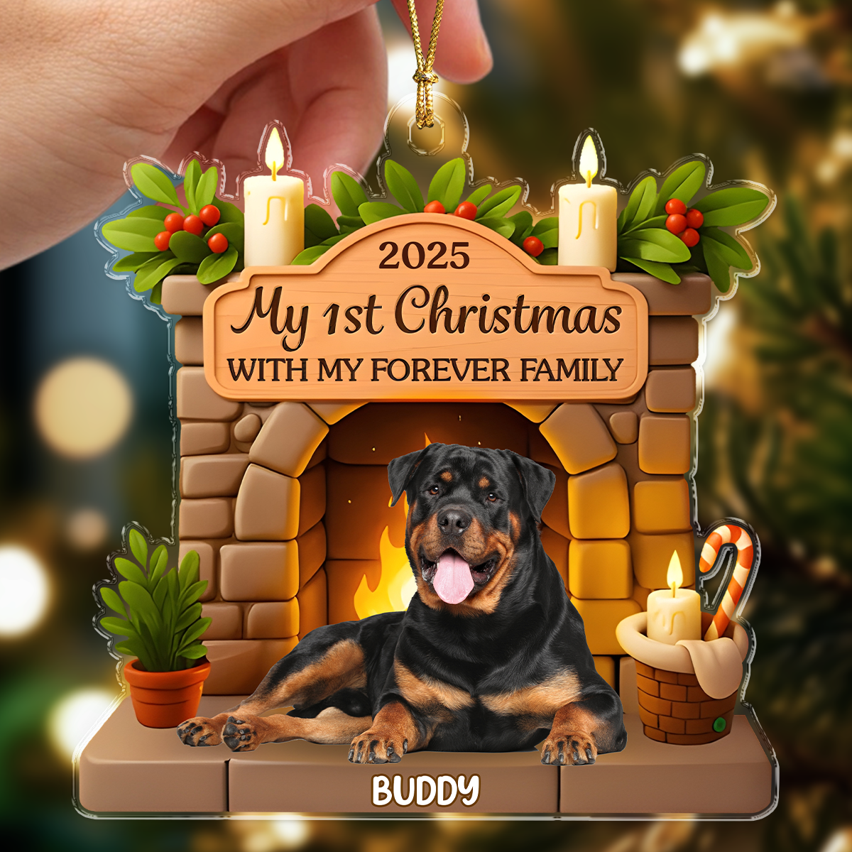 Custom Photo Dog First Christmas Acrylic Ornament For Dog Lovers HA75 897888