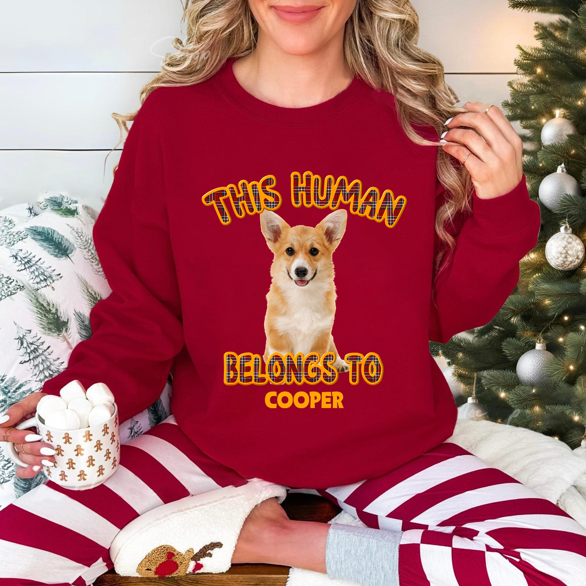 Custom Photo This Human Belongs To Dog Cat Sweatshirt TH10 896533