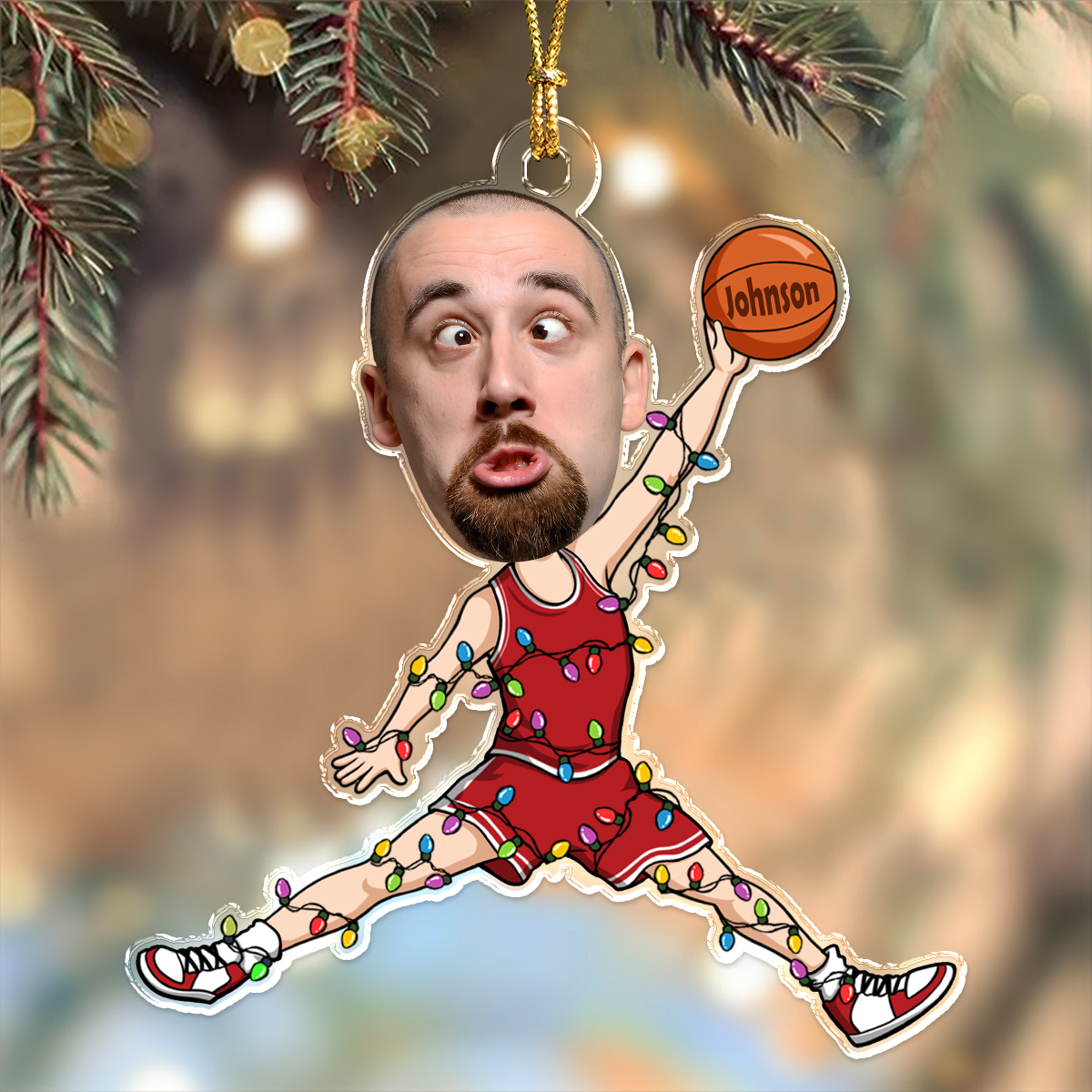 Custom Photo Basketball Players Personalized Acrylic Ornament HA75 897822