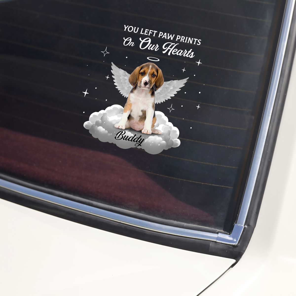 You Let Paw Prints on My Heart Personalized Pet Memorial Photo Car Window Decal Sticker CH07 910360