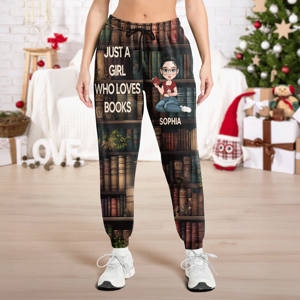 Personalized Just A Girl Who Loves Book Sweatpants TH10 896245