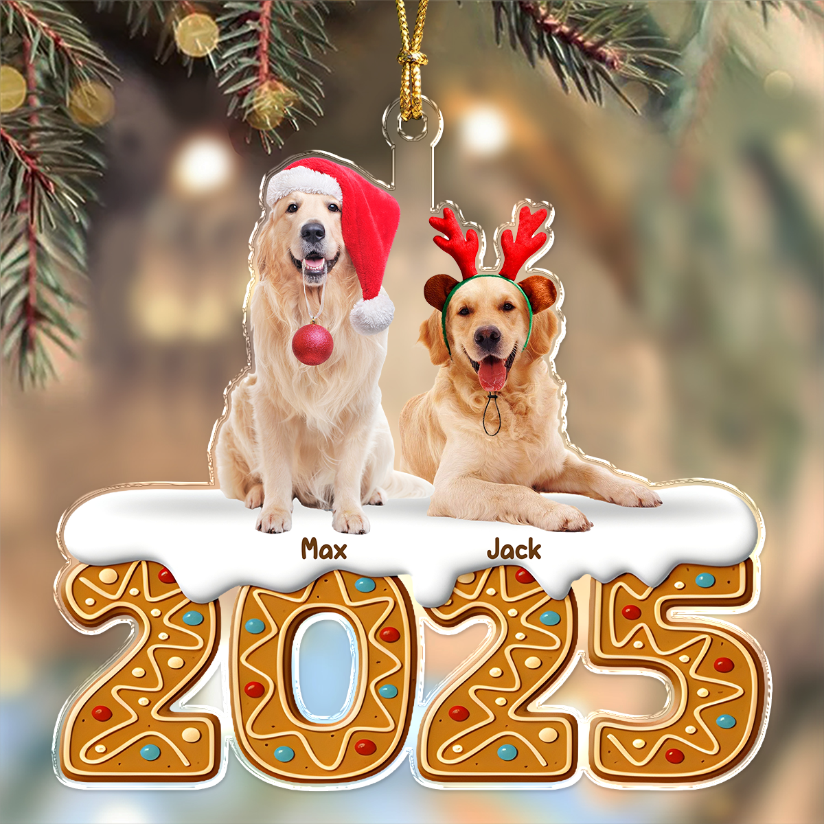 Custom Photo Dog Acrylic Ornament Christmas Gifts For Dog Lovers HA75 897854