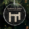 Brothers & Sisters Forever Linked Together Crossword Puzzle Art Personalized Glass Ornament HA75 898150