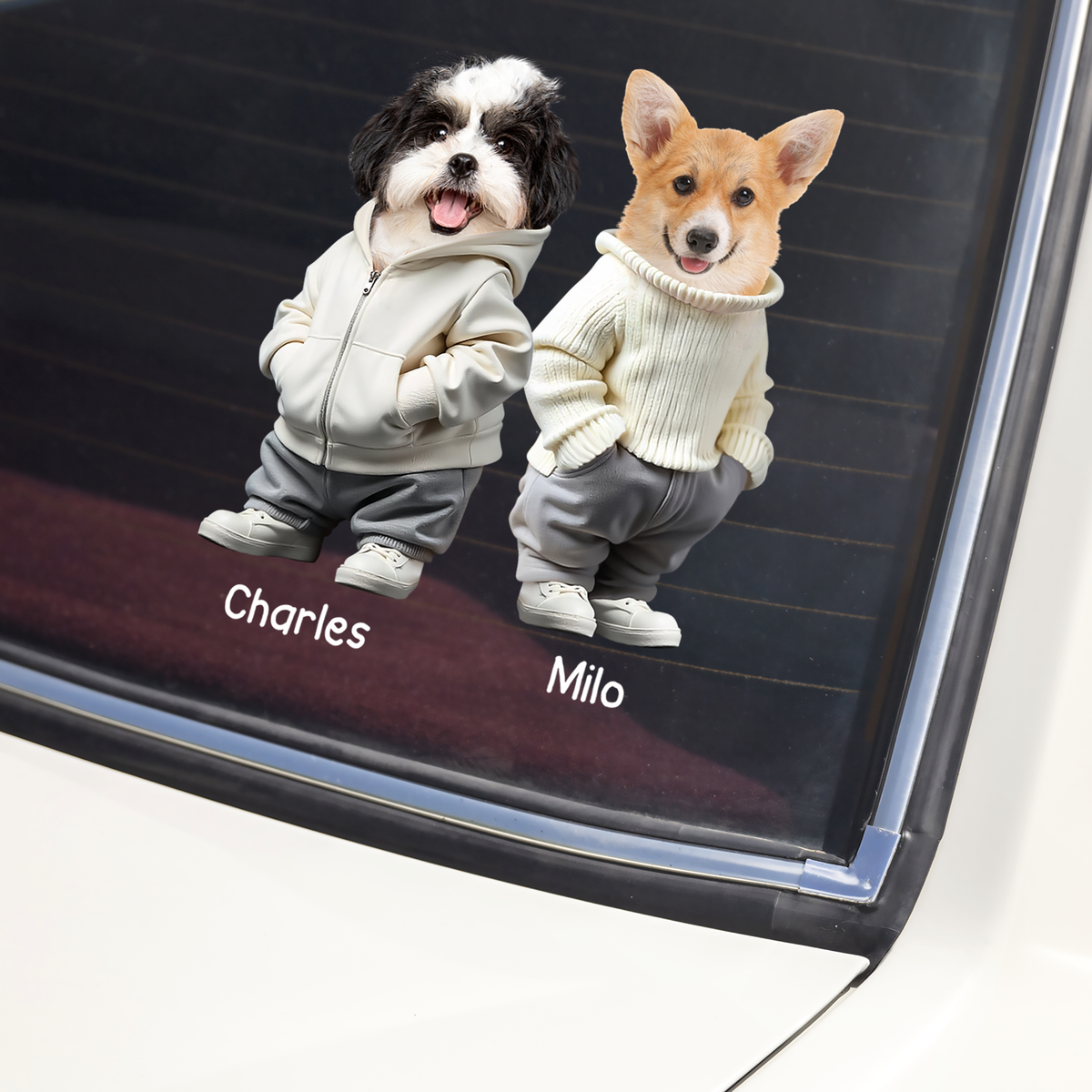 Custom Face Cute Dog Car Window Decal Sticker For Dog Dad Dog Mom CH07 895500