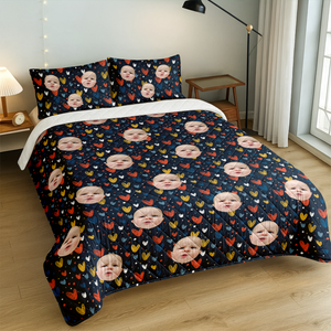 Custom Face Kid Family Quilt Bedding Set Family Gift HA75 898226