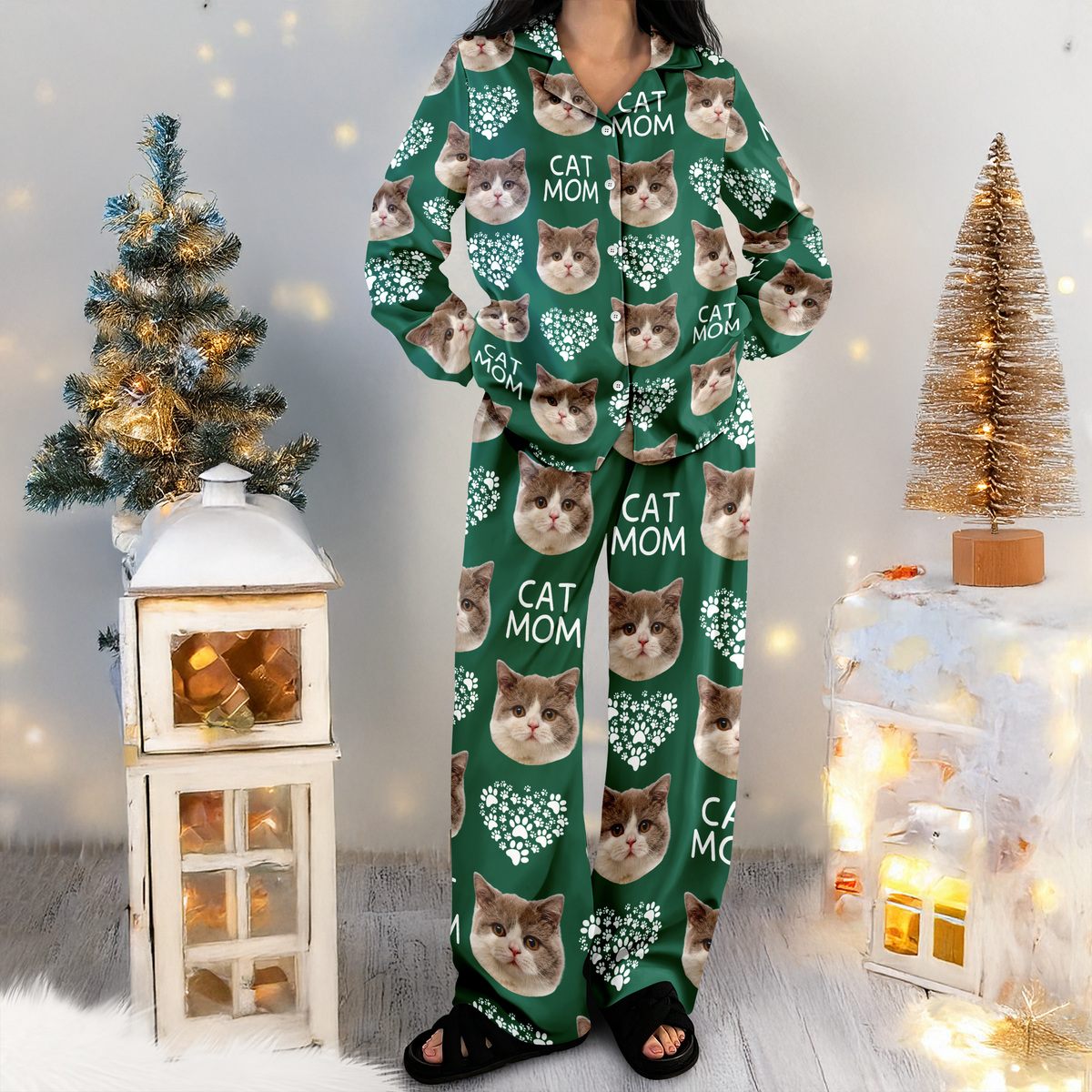 Custom Photo Dog Cat Mom Pajamas Gift For Dog Cat Lovers CH07 896886