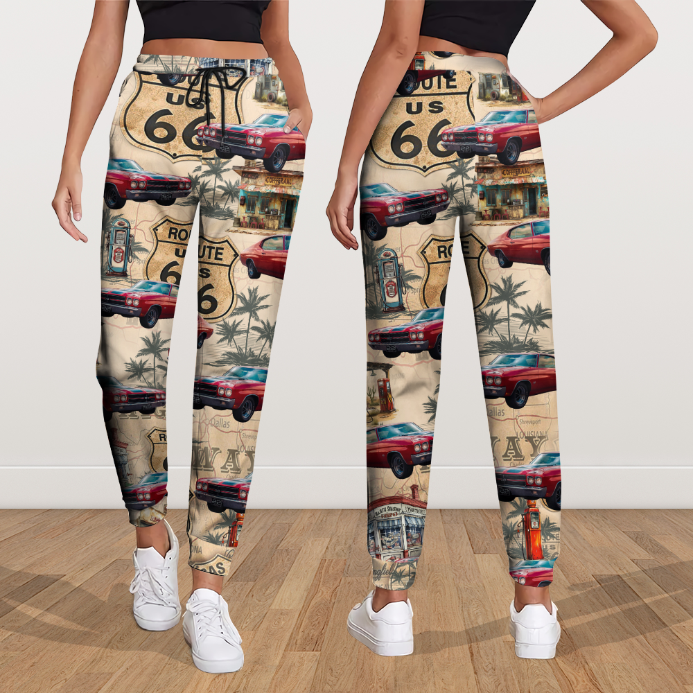 Custom Car Photo Rout 66 Authentic Sweatpants For Car Lover TH10 894989