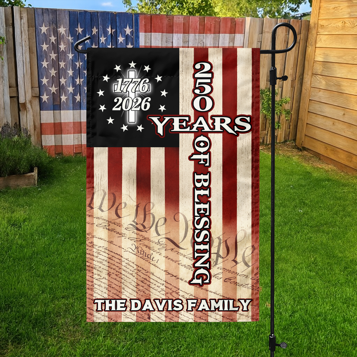 Custom Family Name 250 Years Of Blessing Garden Flag CH07 910606