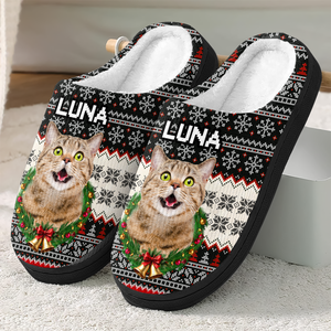 Custom Photo Dog & Cat Personalized Slippers Christmas Gift For Pet Owners, Pet Lovers HA75 897824