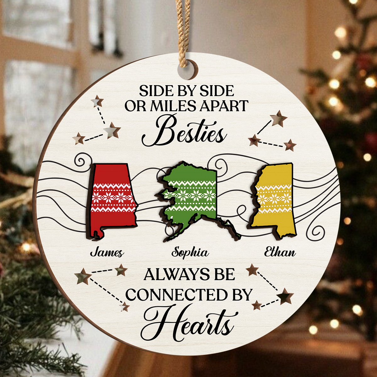 Personalized Best Friend Christmas Birthday 2-Layer Wooden Ornament Gifts For Women, Besties, Sisters, BFF TH10 894917