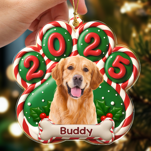 Custom Dog Photo Paw Christmas Acrylic Ornament For Dog Lovers HA75 897948