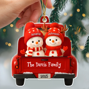 Personalized Snowman Family Acrylic Ornament Gift For Mom, Dad, Brother, Sister, Kids HO82 900176