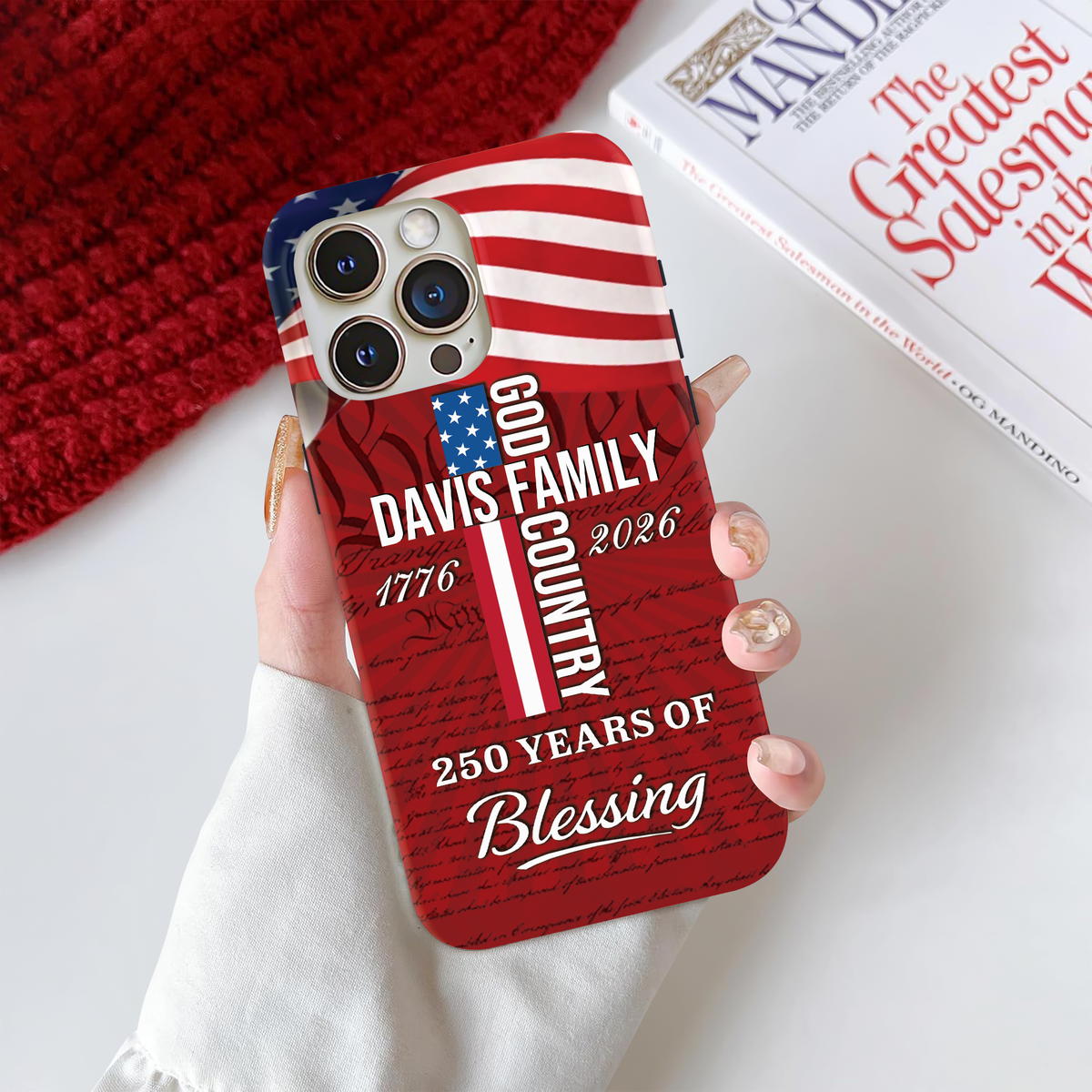 Custom Family Name Patriotic American, 250 Years of Blessing God Phone Case LM32 899021