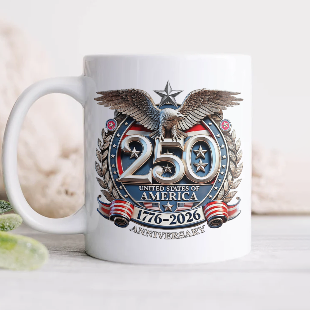 USA Eagles 250th Anniversary Semiquincentennial 1776-2026 White Mug HA75 920260