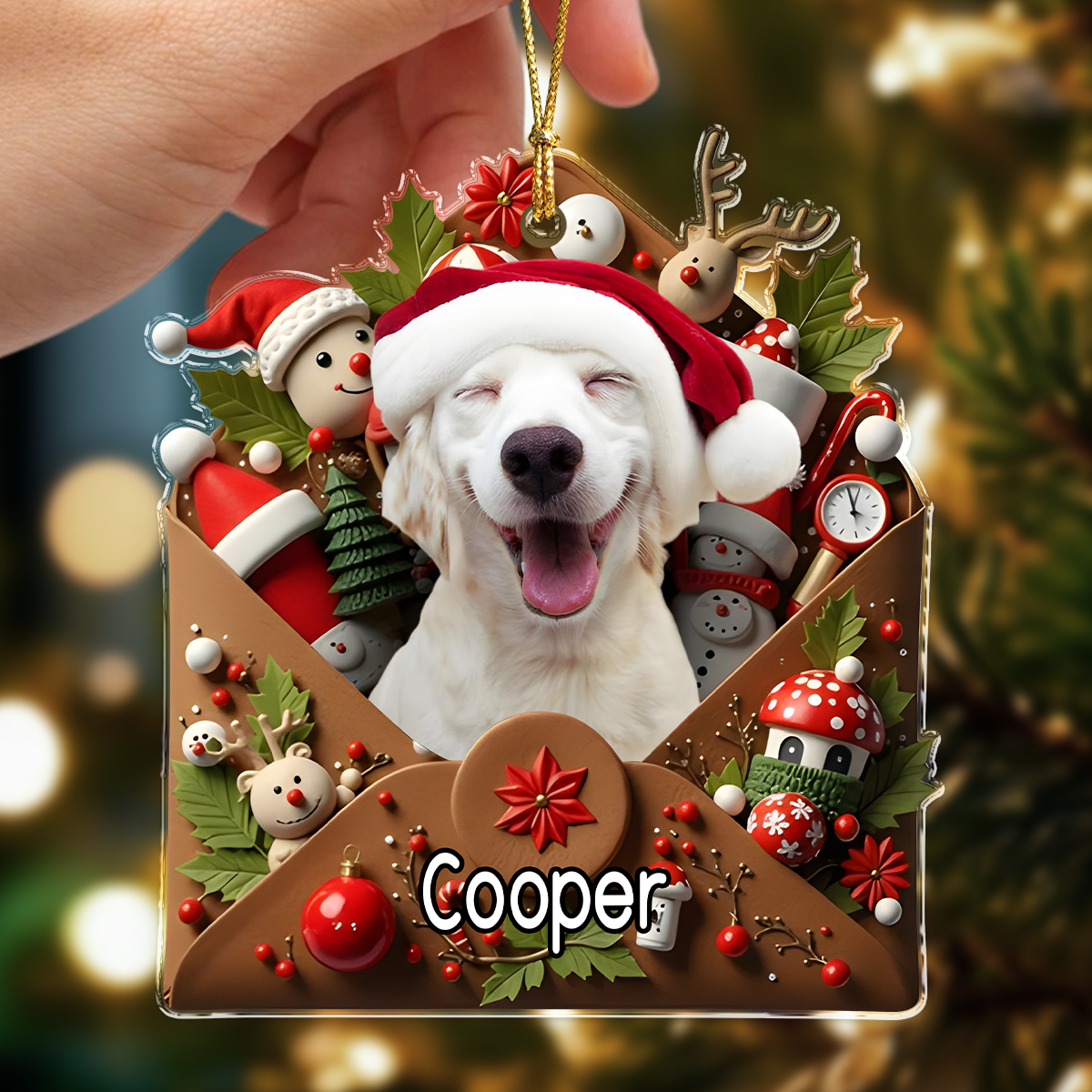 Custom Photo Letter To You 3D Effect Dog Acrylic Ornament HO82 900556