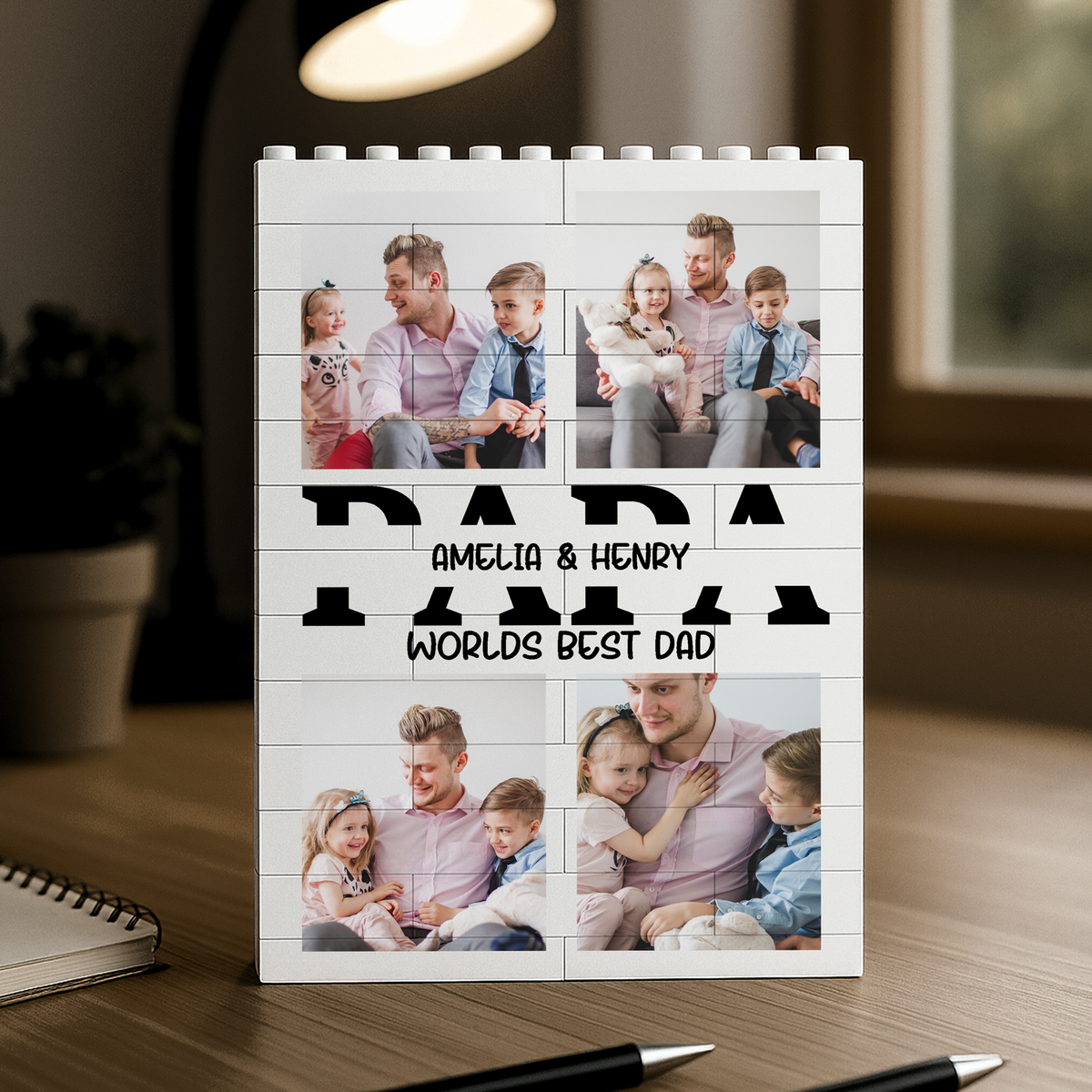 Custom Dad Photos Collage Building Brick Puzzles Father’s Day Gift CH07 910798