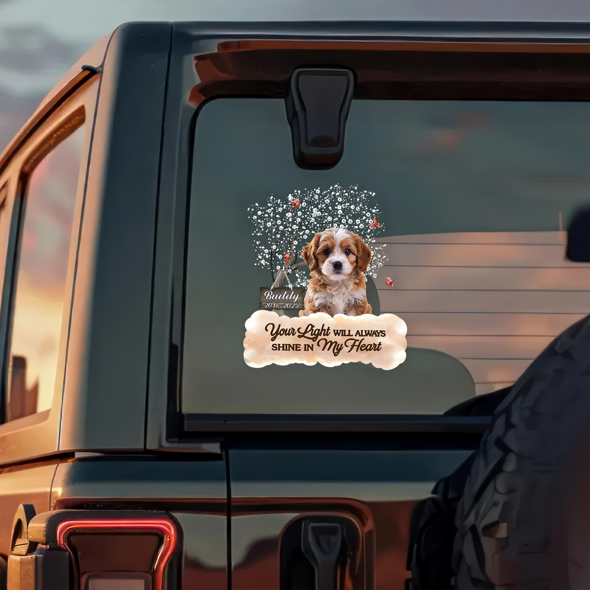 Custom Photo In Loving Memory Car Window Decal Sticker Gift For Dog Owners CH07 910594