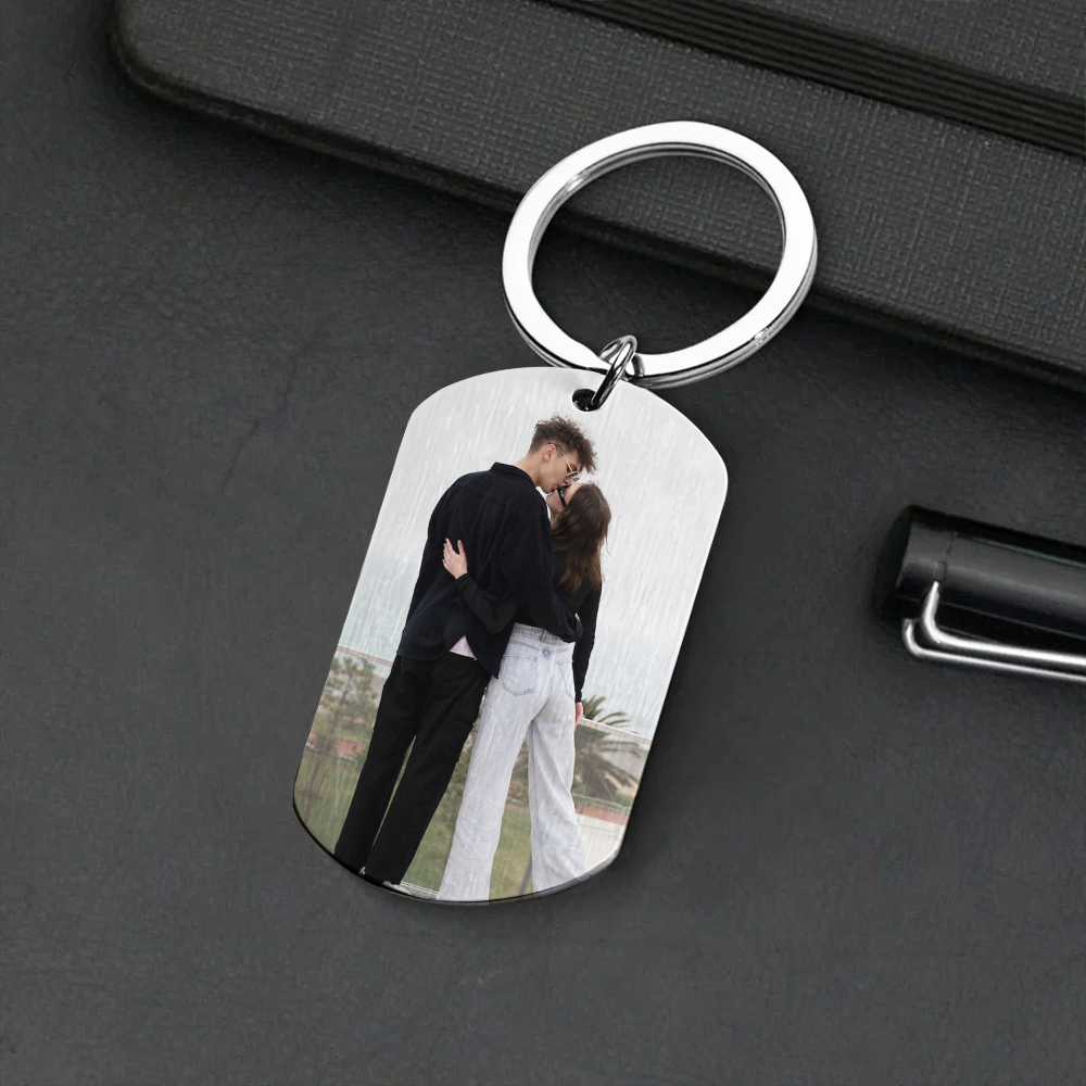 Custom Photo Drive Safe I Love You Metal Keychain CH07 910164
