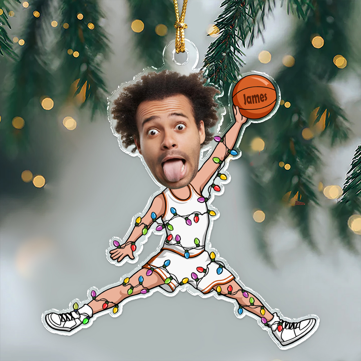 Custom Photo Basketball Players Personalized Acrylic Ornament HA75 897822