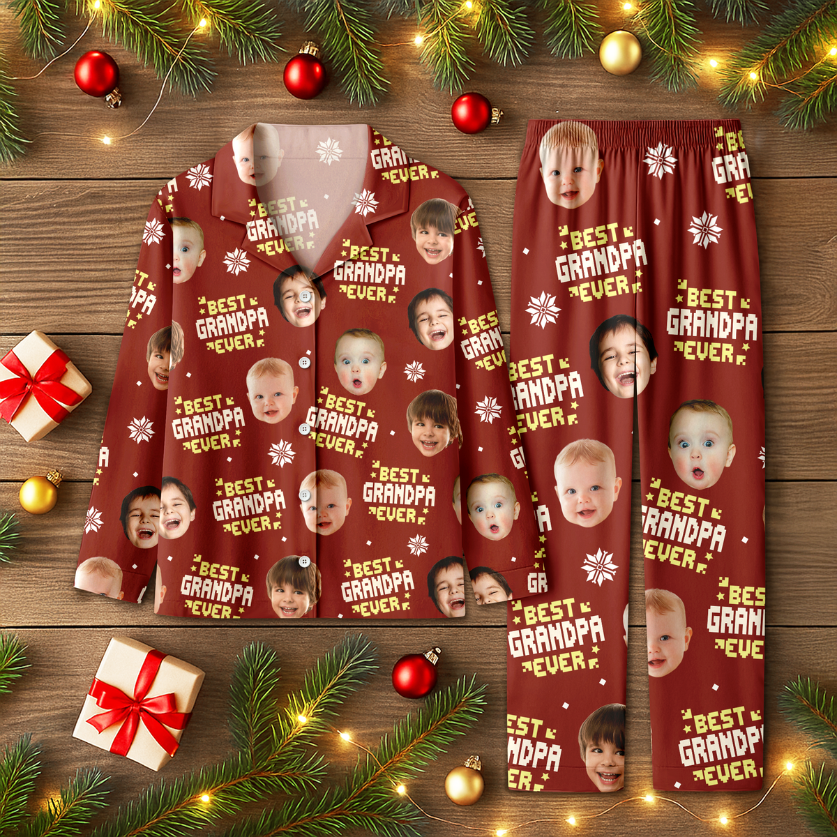 Custom Photo Best Daddy Ever Funny Kids Christmas - Personalized Pajamas CH07 899722