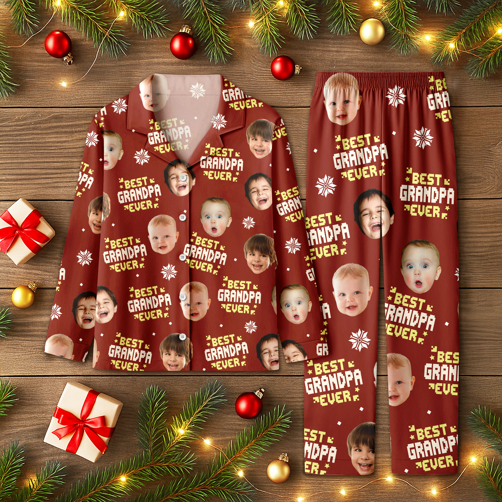 Custom Photo Best Daddy Ever Funny Kids Christmas - Personalized Pajamas CH07 899722