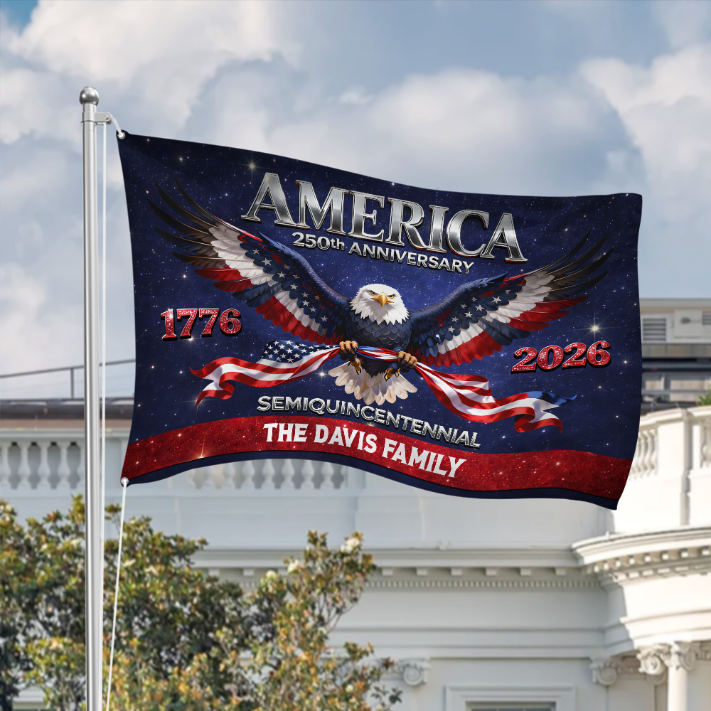 Personalized Eagle America 250th Birthday House Flag CH07 910646