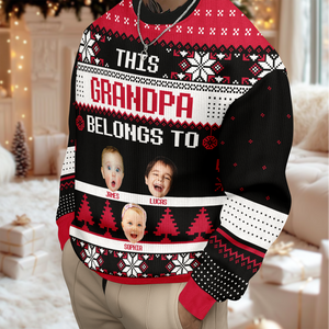 Custom Photo This Grandma Belongs To Christmas Ugly Sweater HO82 900036