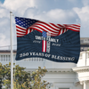 Custom Family Name Patriotic American, 250 Years of Blessing God House Flag LM32 899013