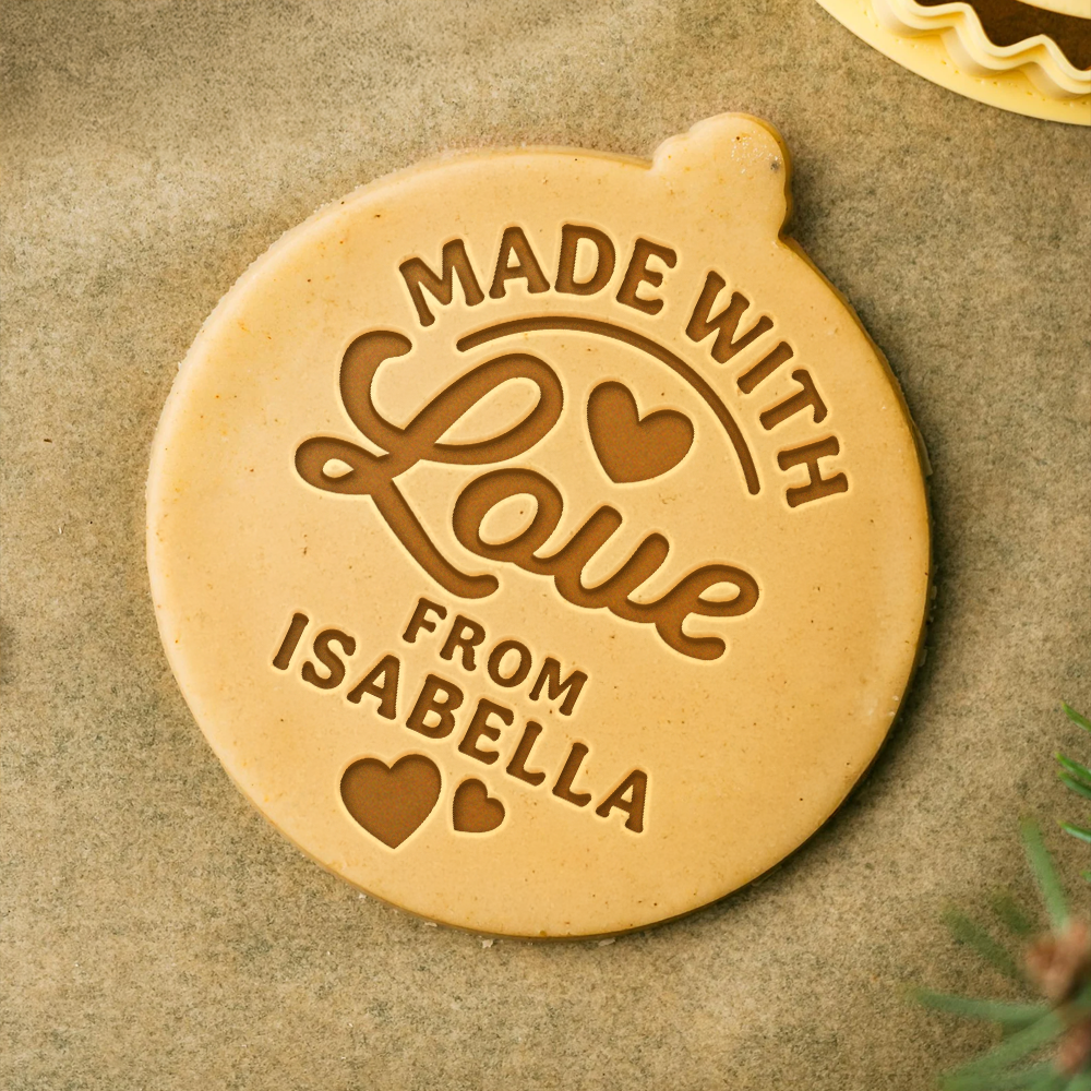Custom Name Made With Love Cookie Stamp HO82 900654