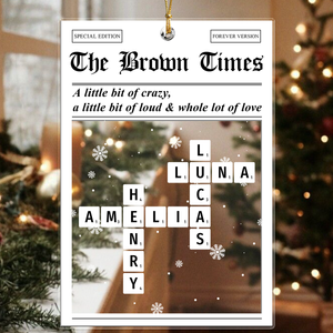 The Family Times Custom Family Name Crossword Acrylic Ornament Christmas Gift For Family CH07 899744