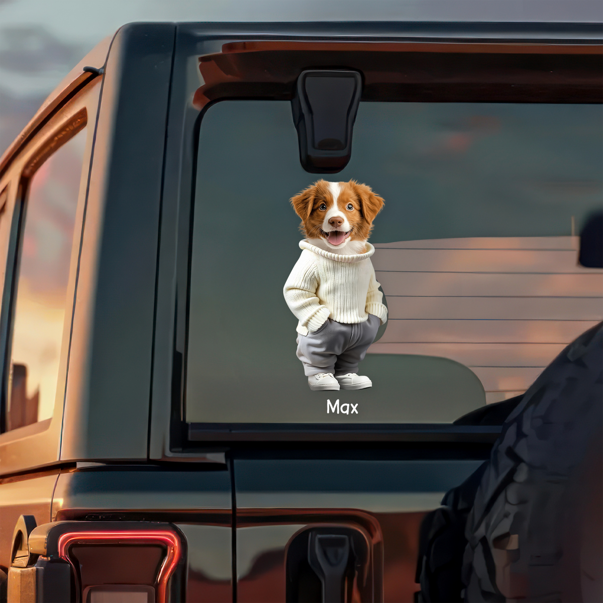 Custom Face Cute Dog Car Window Decal Sticker For Dog Dad Dog Mom CH07 895500