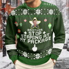 Custom Photo Stop Staring At My Package - Personalized Ugly Sweater LM32 895907