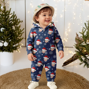 Custom Kid Santa Photo Christmas Onesie Pajamas CH07 899310