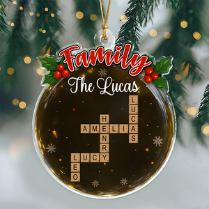 Personalized Crossword Style Family Keepsake Acrylic Ornament Christmas Gift HA75 897690