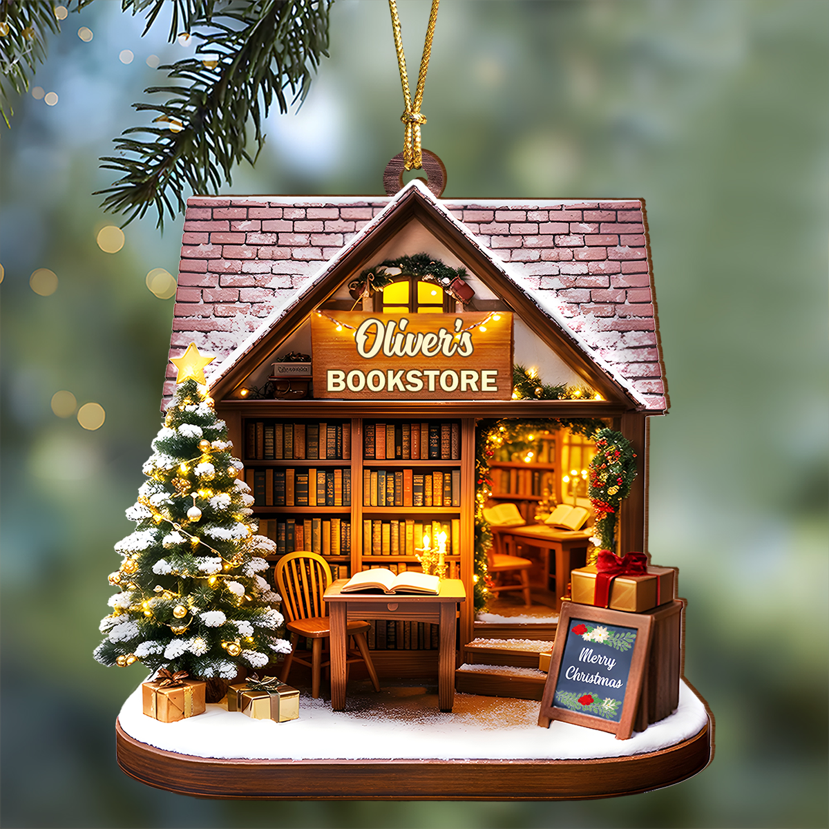 Personalized Christmas Bookish Wood Ornament Gifts For Book Lovers CH07 899284