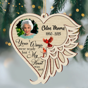 Your Wings Were Ready - Personalized 2 Layers Wooden Ornament Memorial Gift For Family Members LM32 895873