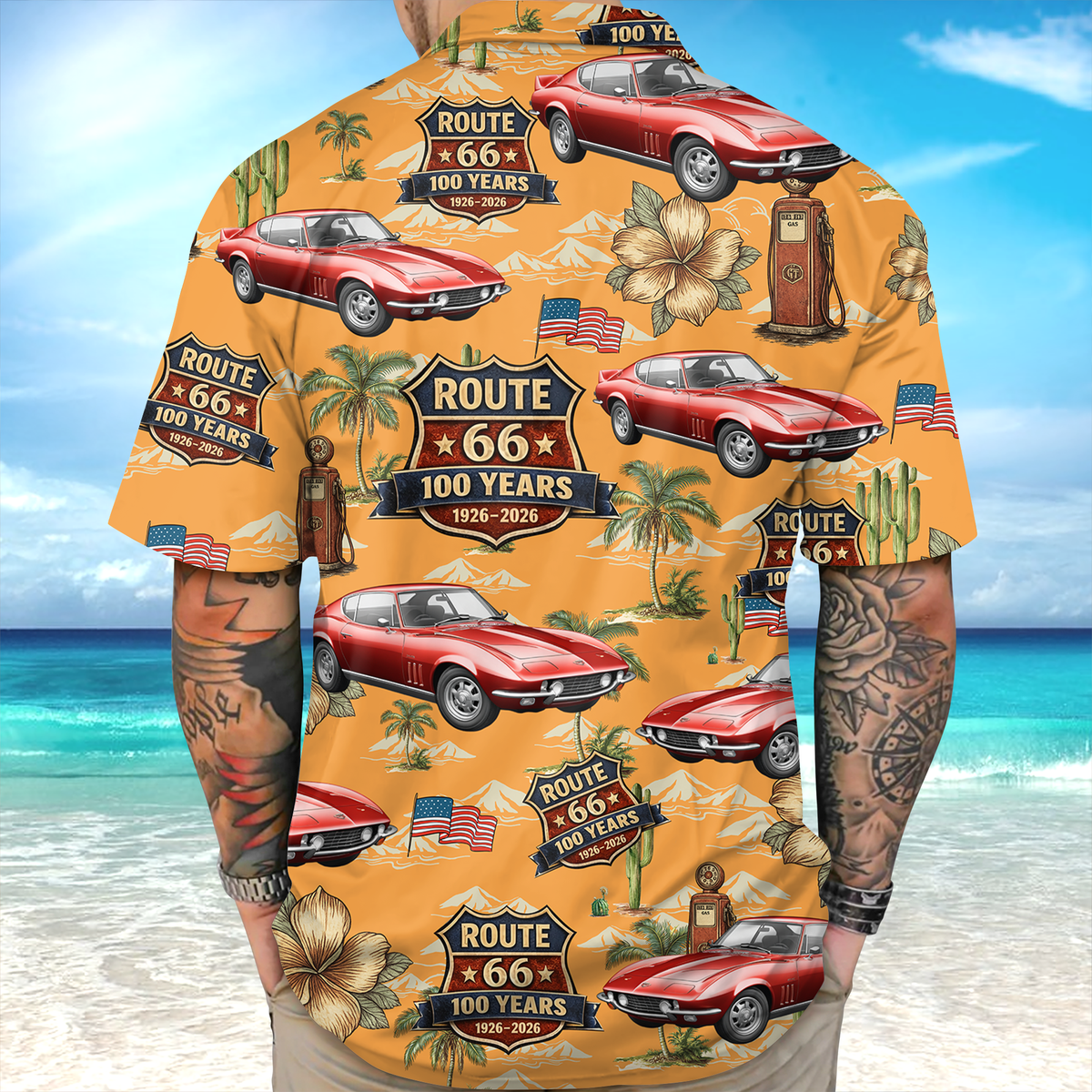 Custom Car Photo 100 Year Of Route 66 1926-2026 Hawaii Shirt CH07 910582