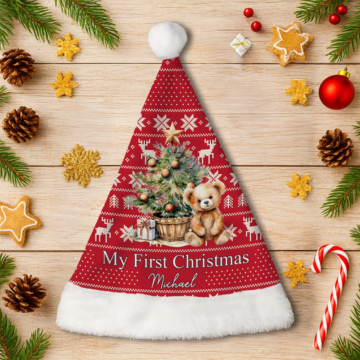 Baby's First Christmas - Personalized Santa Hat LM32 895067