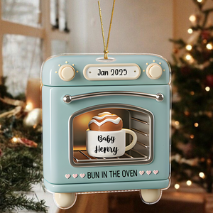 Custom Baby Name Bun In The Oven Acrylic Ornament TH10 896763