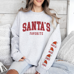 Personalized Santa's Favorite Sleeve Printed Sweatshirt TH10 896523