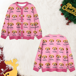 Custom Pet Portrait Photo Ugly Cardigan - Personalized Dog/Cat/Person Photo & Name Gif For Christmas CH07 899808