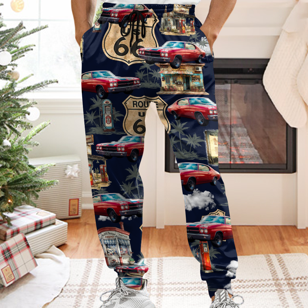 Custom Car Photo Rout 66 Authentic Sweatpants For Car Lover TH10 894989
