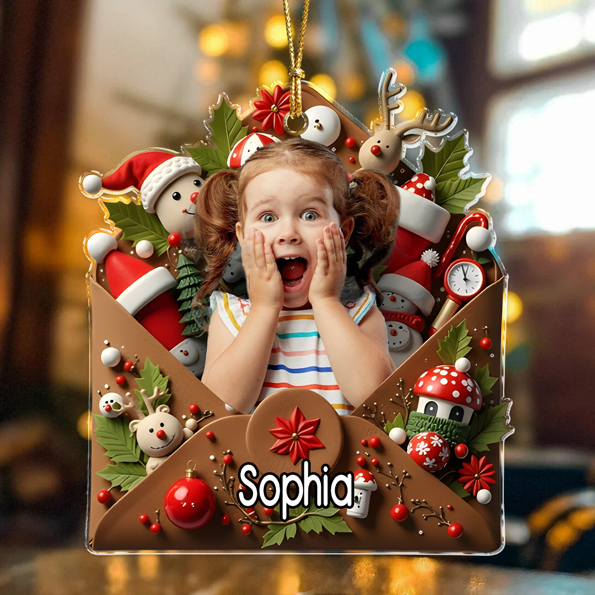 Custom Photo Letter To You 3D Effect Family Acrylic Ornament Gift For Mom, Dad, Brother, Sister, Kids HO82 900552