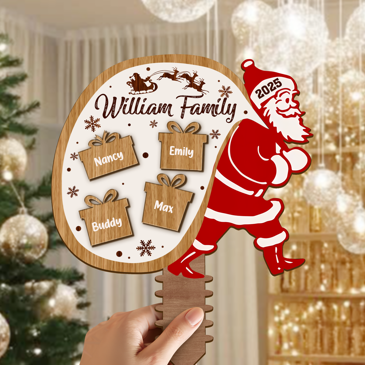 Custom Family Name Santa Claus Personalized Family Christmas Tree Topper CH07 899068