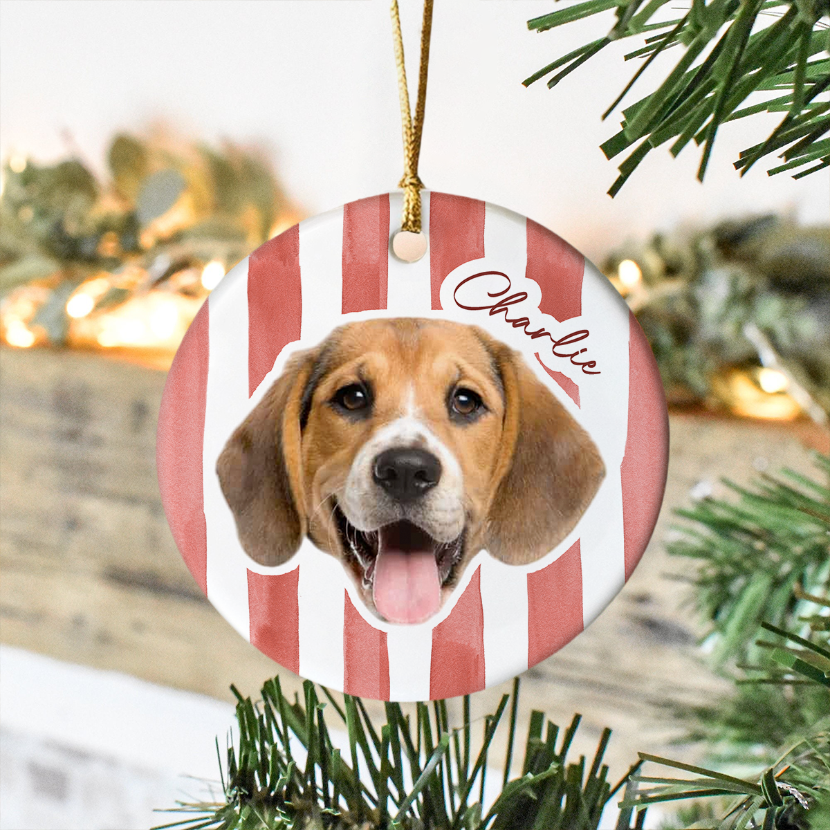 Custom Cute Dog Photo Ornament Christmas Gift For Dog Lovers LM32 895765