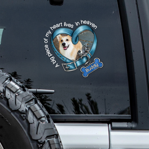 Custom Photo You Left Paw Prints In My Heart Dog Memorial Car Window Decal Sticker CH07 910338