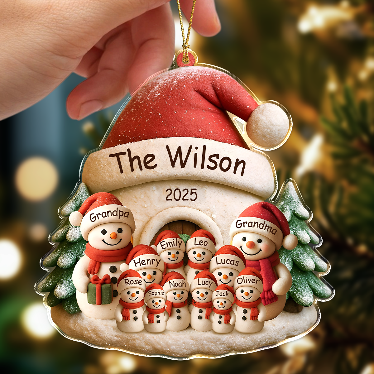 Personalized Gift Snowman Family Christmas Keepsake Acrylic Ornament LM32 895793